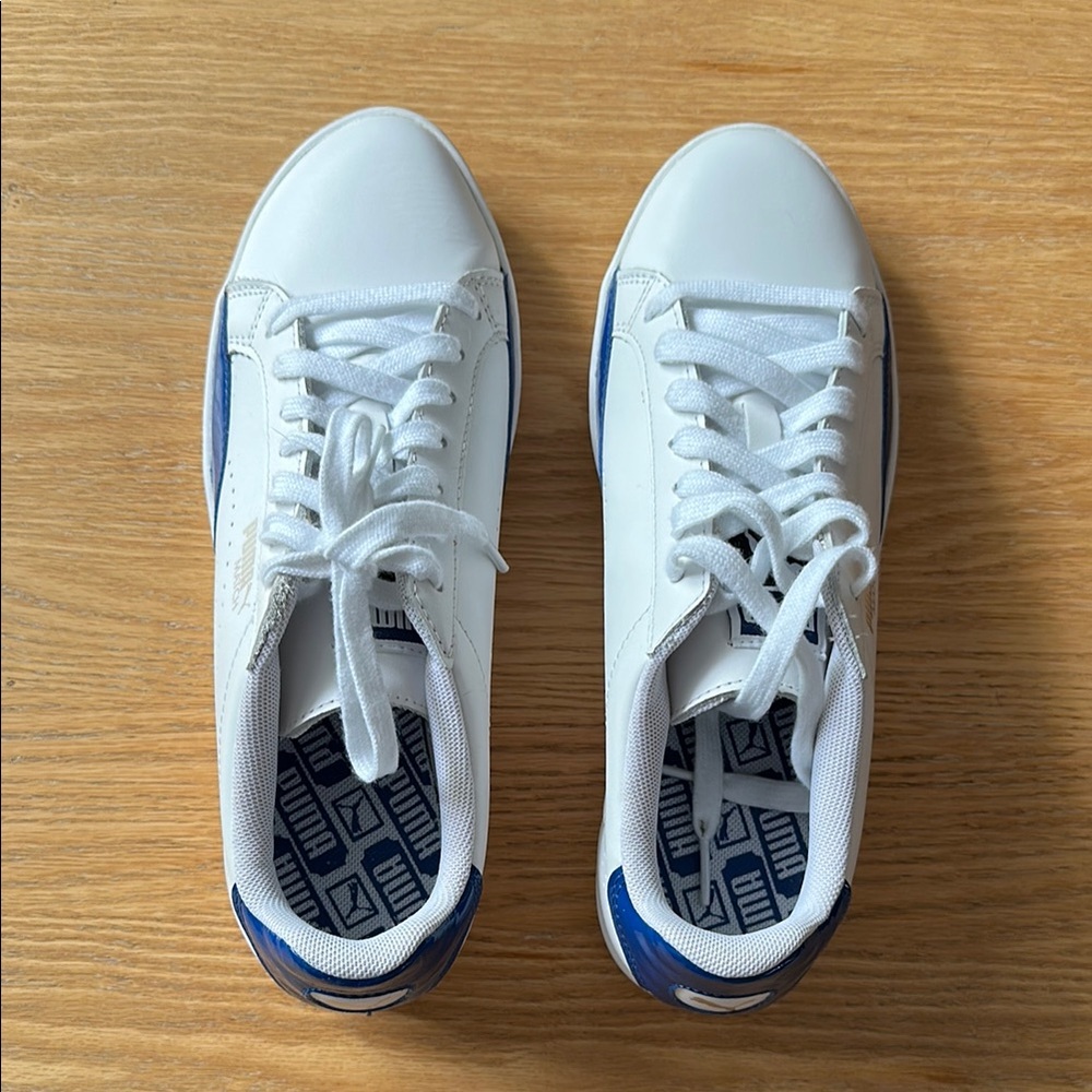 White and Blue Sneakers